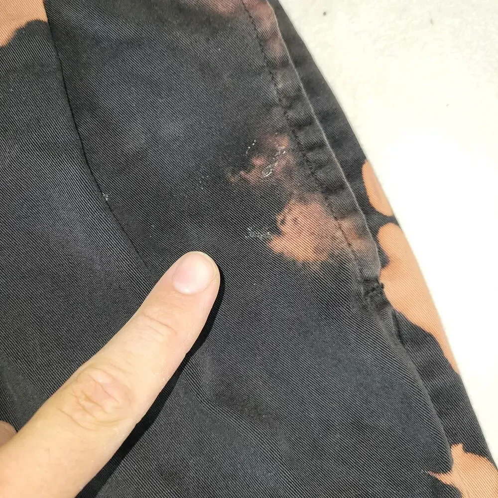 Vintage Chaps Ralph Lauren Shorts Mens Sz 34 Black Paint Grunge Y2k Bleached